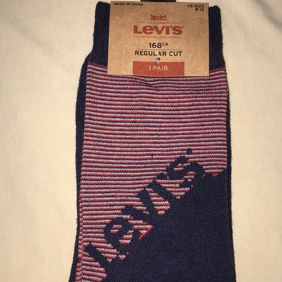 NWT Levi’s 168 CA Regular Socks 8-12 Navy Blue - Picture 2 of 5